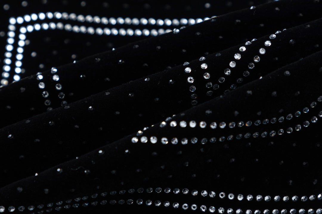 LV Fall Winter 2024 Men’s Velvet Baseball Jacket | Signature All-Over Logo Rhinestone Design