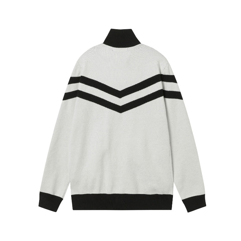 LV Fall 2024 Color-Block Wool Zip Cardigan | Unisex Urban Luxury
