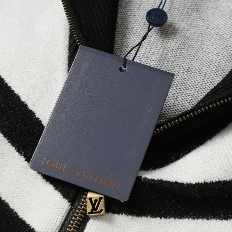LV Fall 2024 Color-Block Wool Zip Cardigan | Unisex Urban Luxury