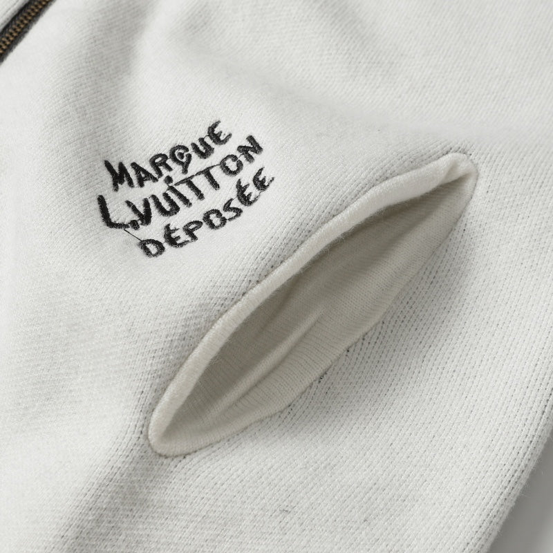 LV Fall 2024 Color-Block Wool Zip Cardigan | Unisex Urban Luxury