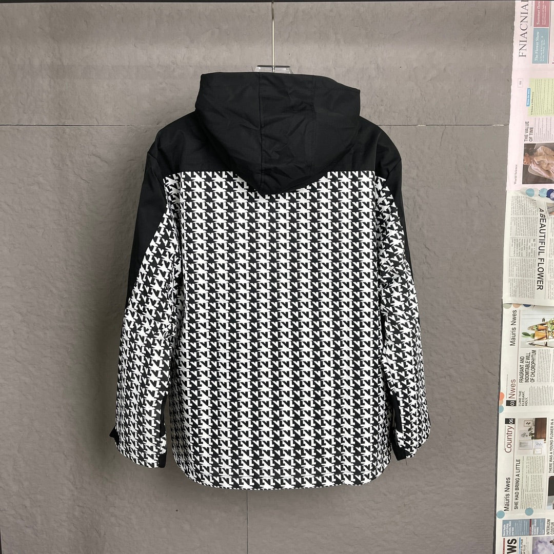 LV Houndstooth Patchwork Jacket | Spring Unisex Luxury Fashion Piece