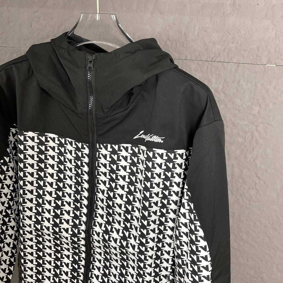LV Houndstooth Patchwork Jacket | Spring Unisex Luxury Fashion Piece