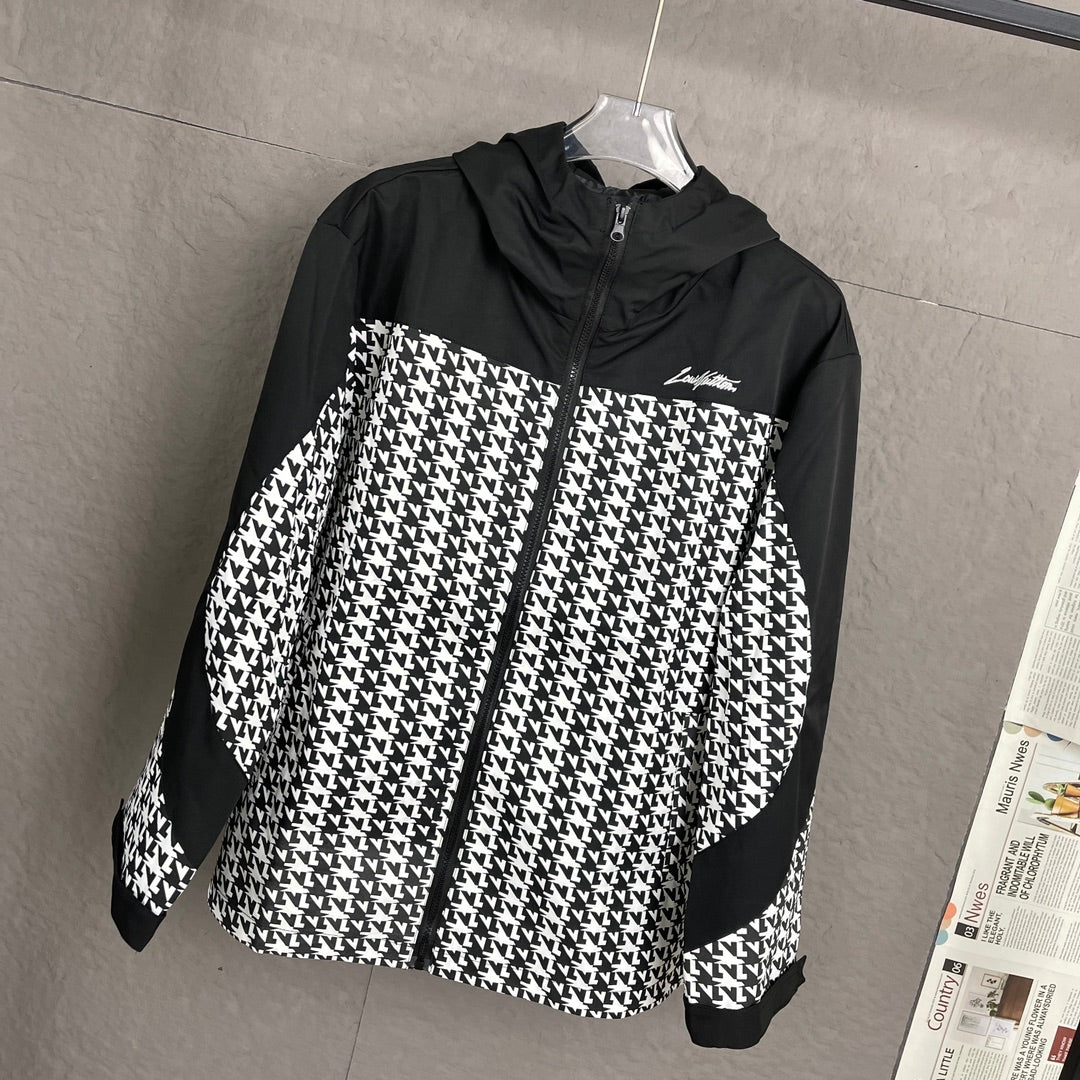 LV Houndstooth Patchwork Jacket | Spring Unisex Luxury Fashion Piece