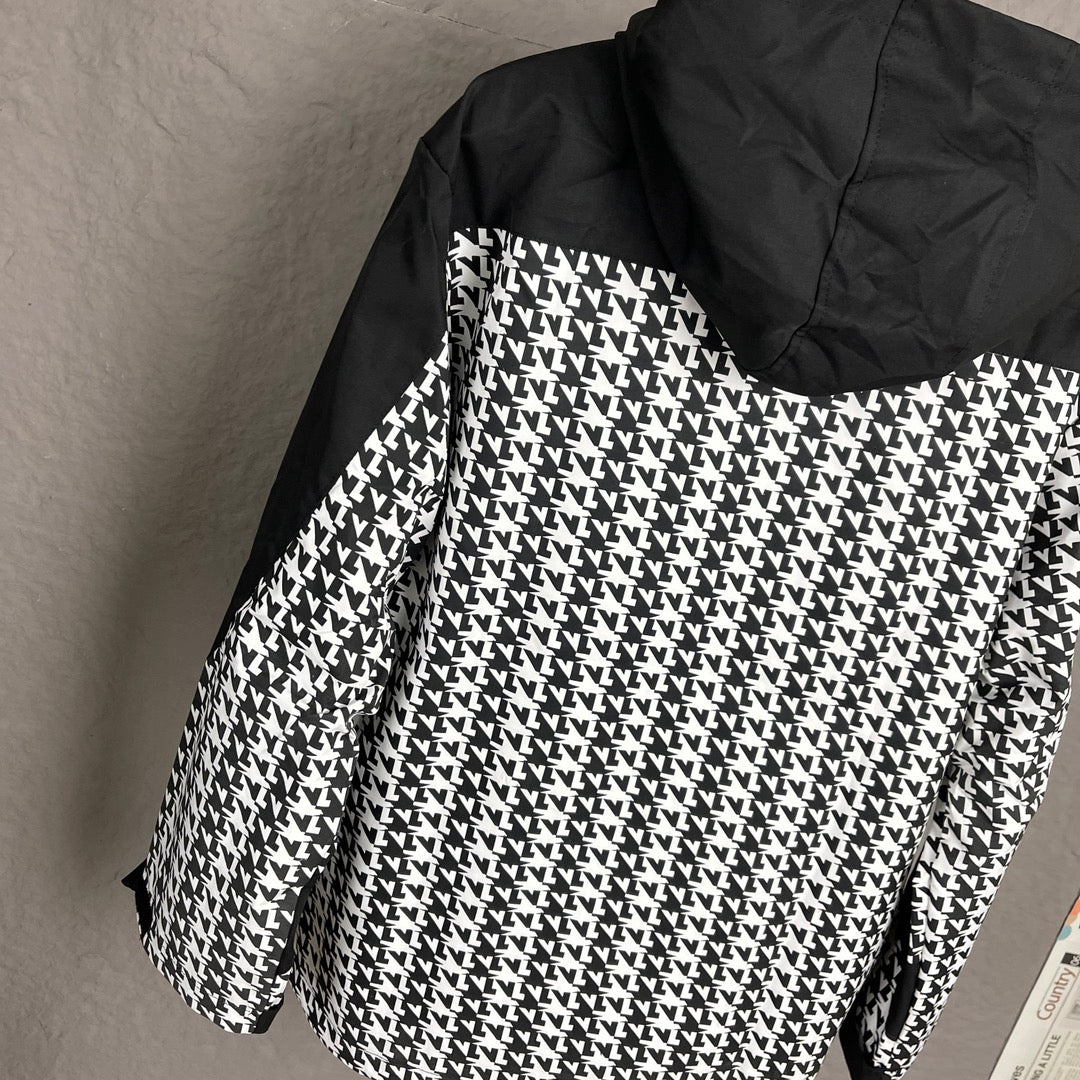 LV Houndstooth Patchwork Jacket | Spring Unisex Luxury Fashion Piece