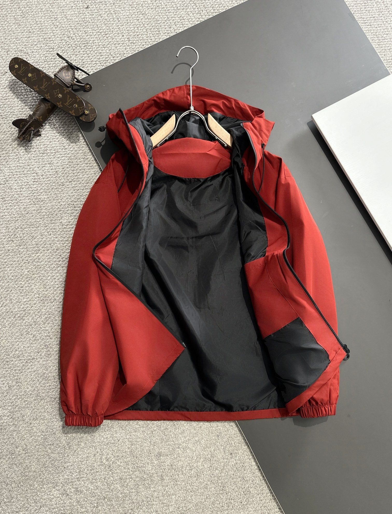 LV Fall Winter 2024 Hooded Nylon Zip Jacket | Lightweight Urban Luxury