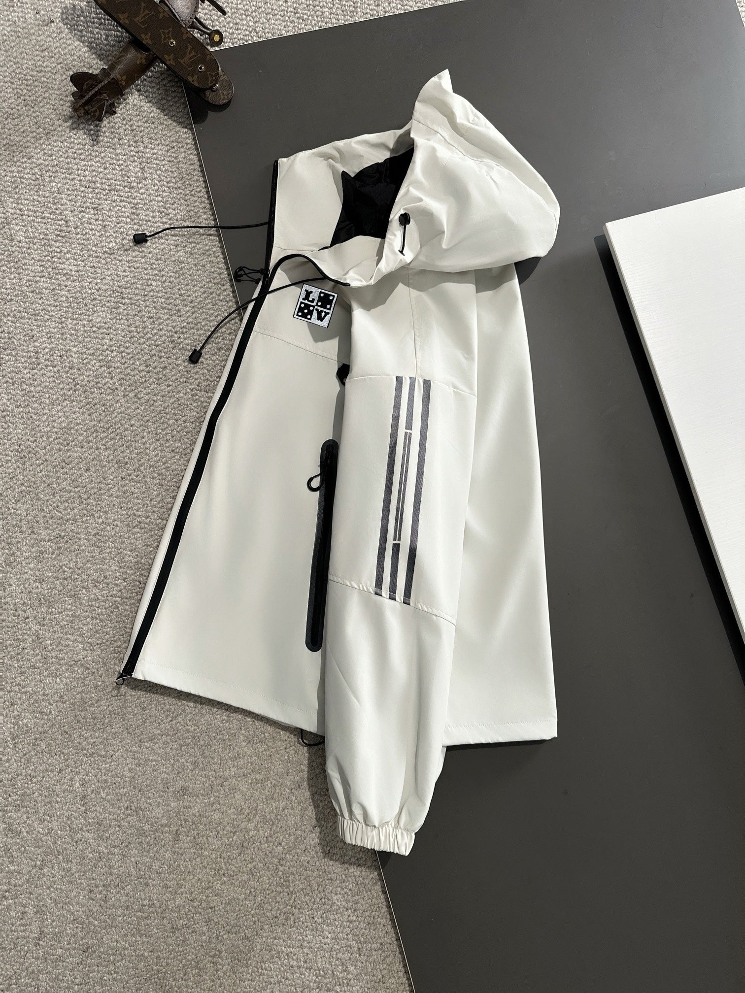 LV Fall Winter 2024 Hooded Nylon Zip Jacket | Lightweight Luxury Outerwear