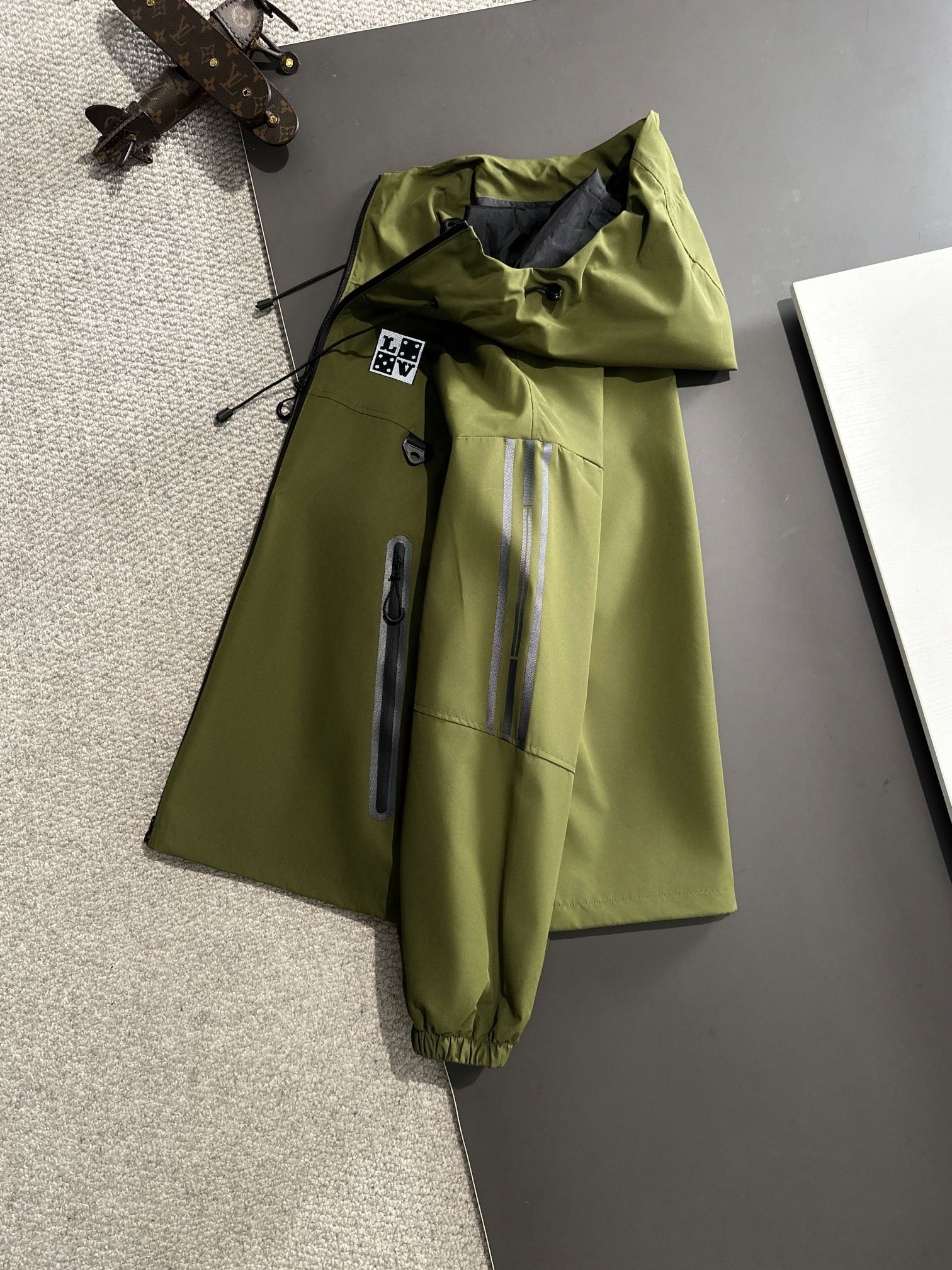 LV Fall Winter 2024 Hooded Nylon Zip Jacket | Lightweight Urban Luxury