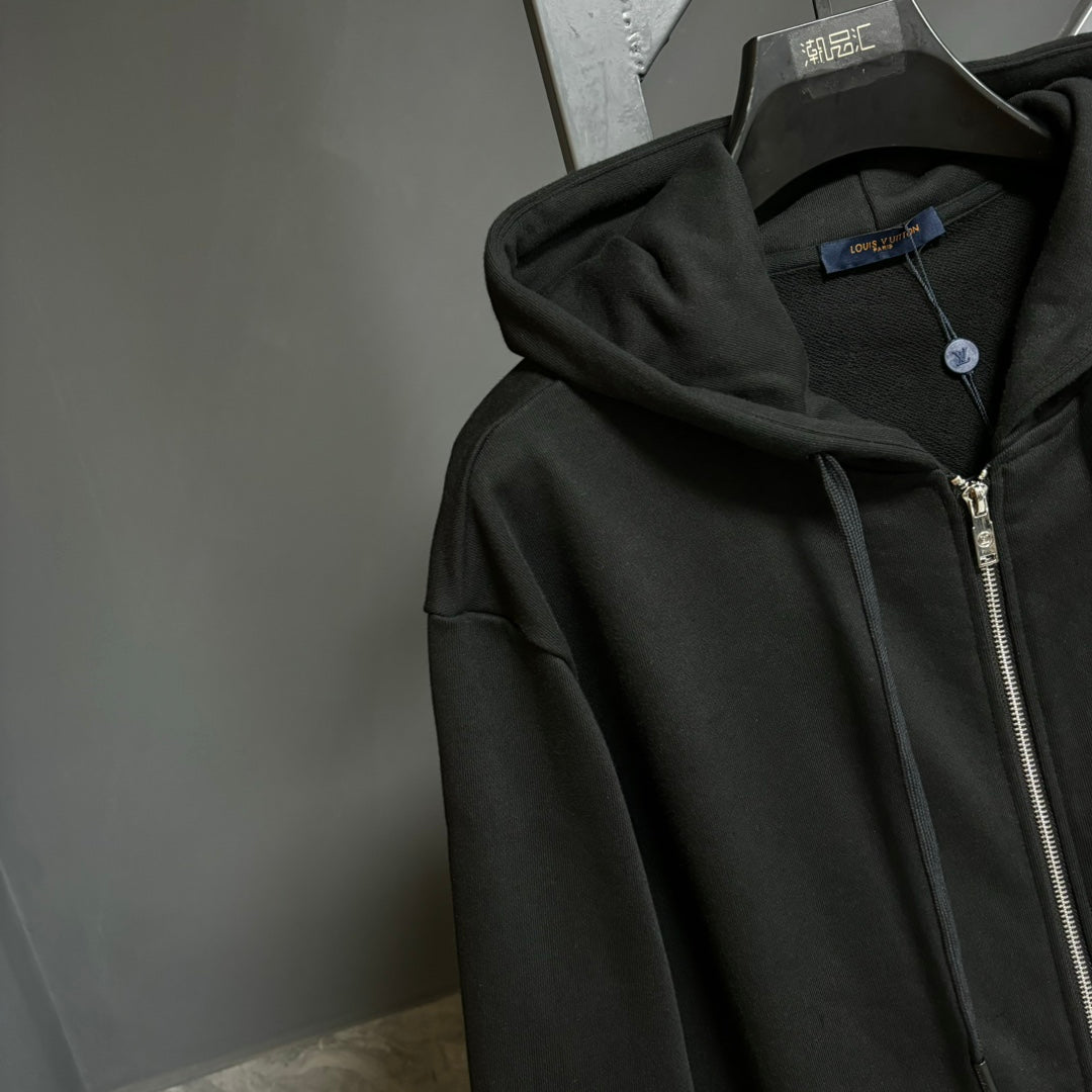 LOUIS VUITTON Classic Embroidered Logo Cotton Hoodie | Unisex Sweatshirt S-XL
