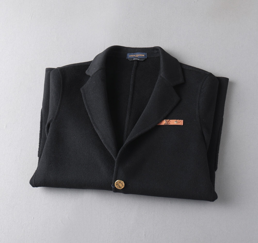 LOUIS VUITTON Men’s Double-Faced Wool Coat | Handcrafted Haute Couture Outerwear FW24 M-3XL