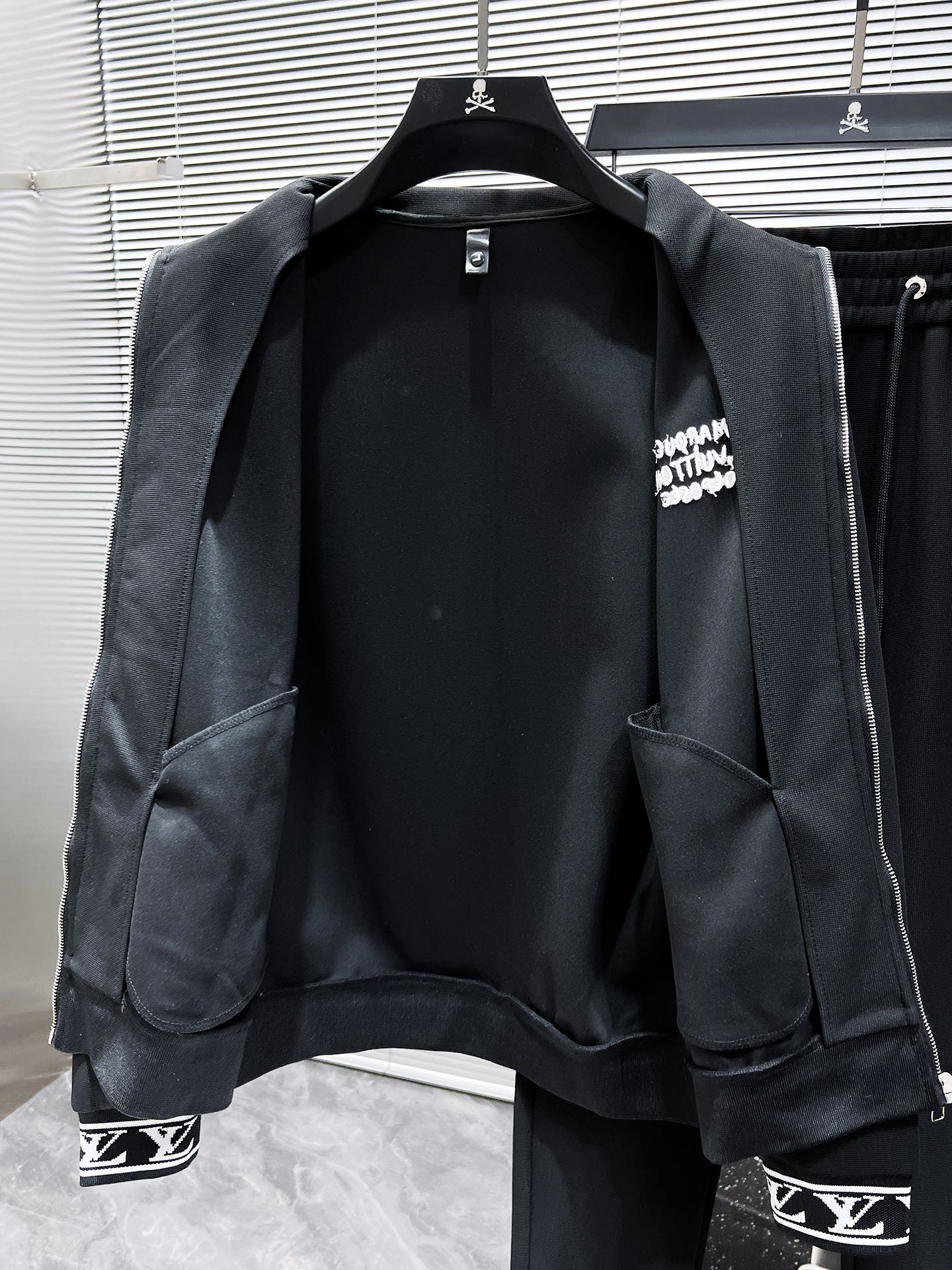LV Men’s 2024SS Logo Tracksuit – Custom Exclusive Fabric, Zip Jacket & Joggers, Luxury Casualwear
