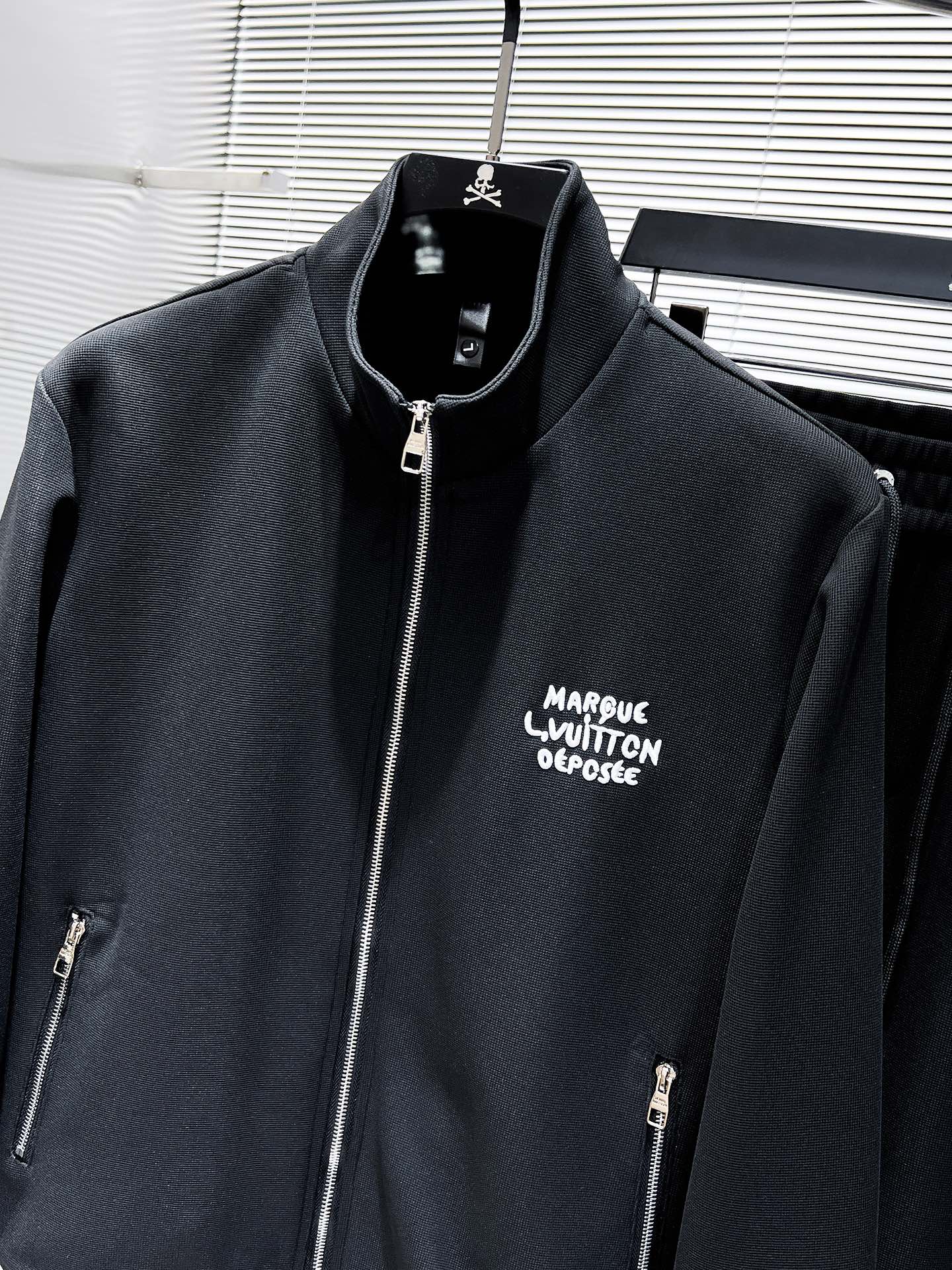 LV Men’s 2024SS Logo Tracksuit – Custom Exclusive Fabric, Zip Jacket & Joggers, Luxury Casualwear