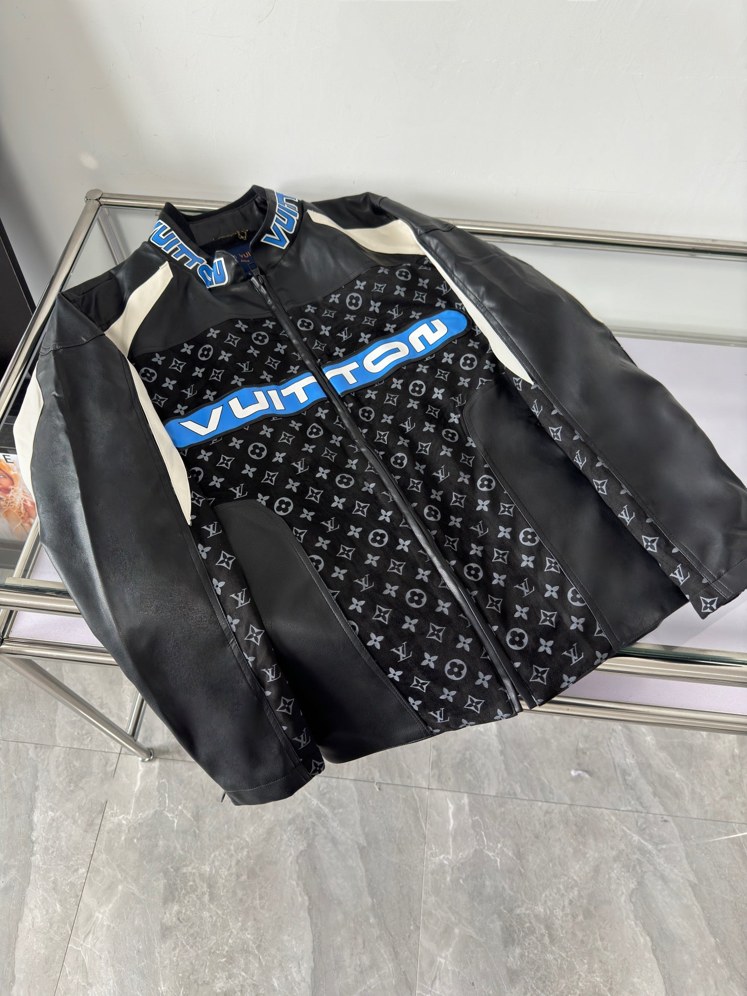 Louis Vuitton 2023 Runway Color-Block Racing Biker Jacket – Desert Off-Road Inspired, Celebrity Favorite