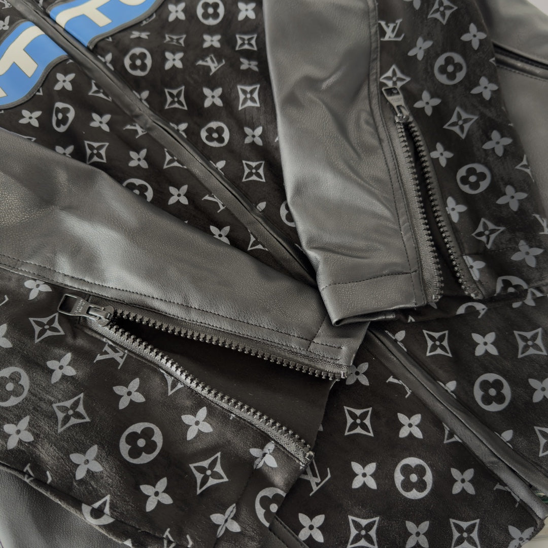Louis Vuitton 2023 Runway Color-Block Racing Biker Jacket – Desert Off-Road Inspired, Celebrity Favorite