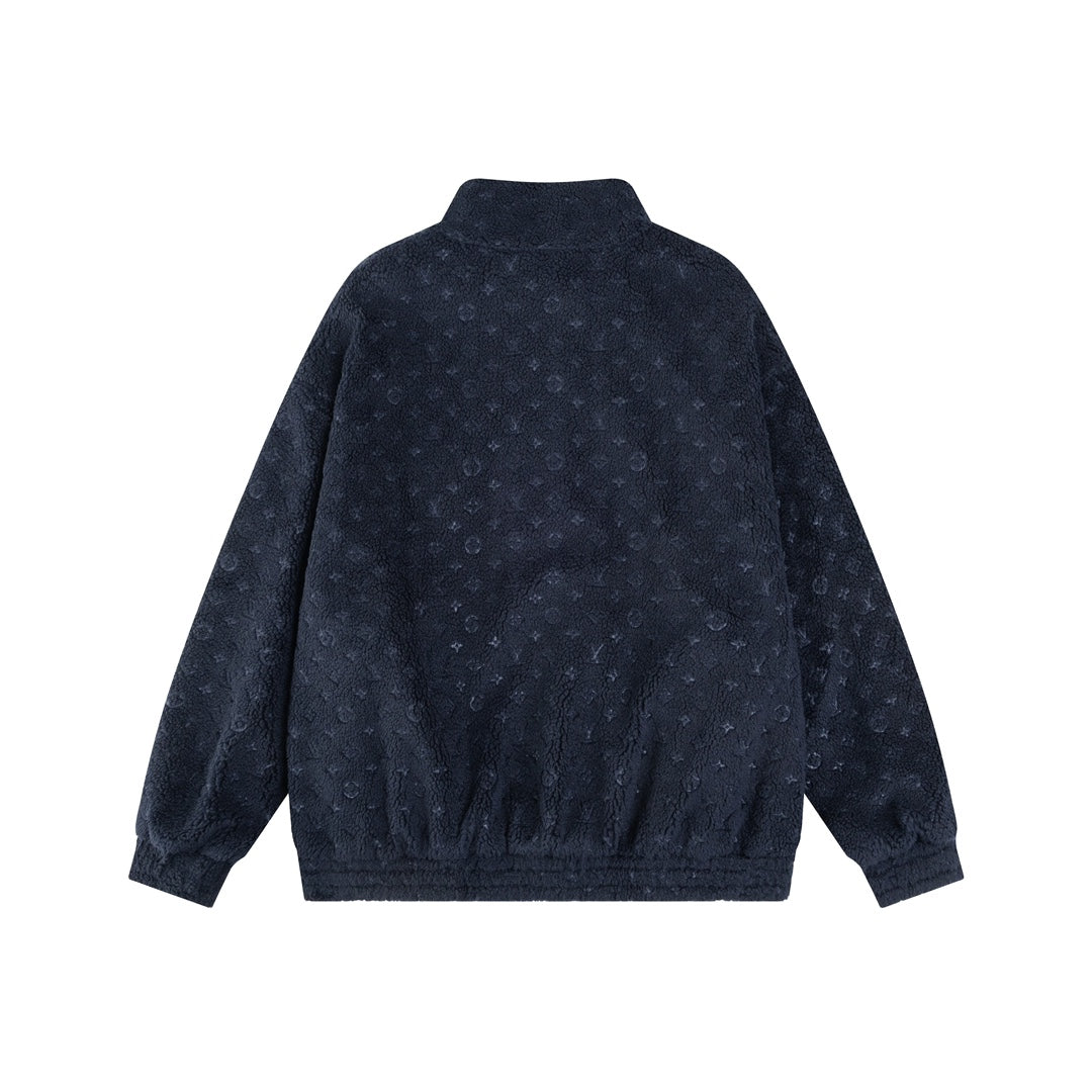 Louis Vuitton 2024SS Runway Monogram Shearling Varsity Jacket – Signature Craftsmanship, Unisex Luxury Essential