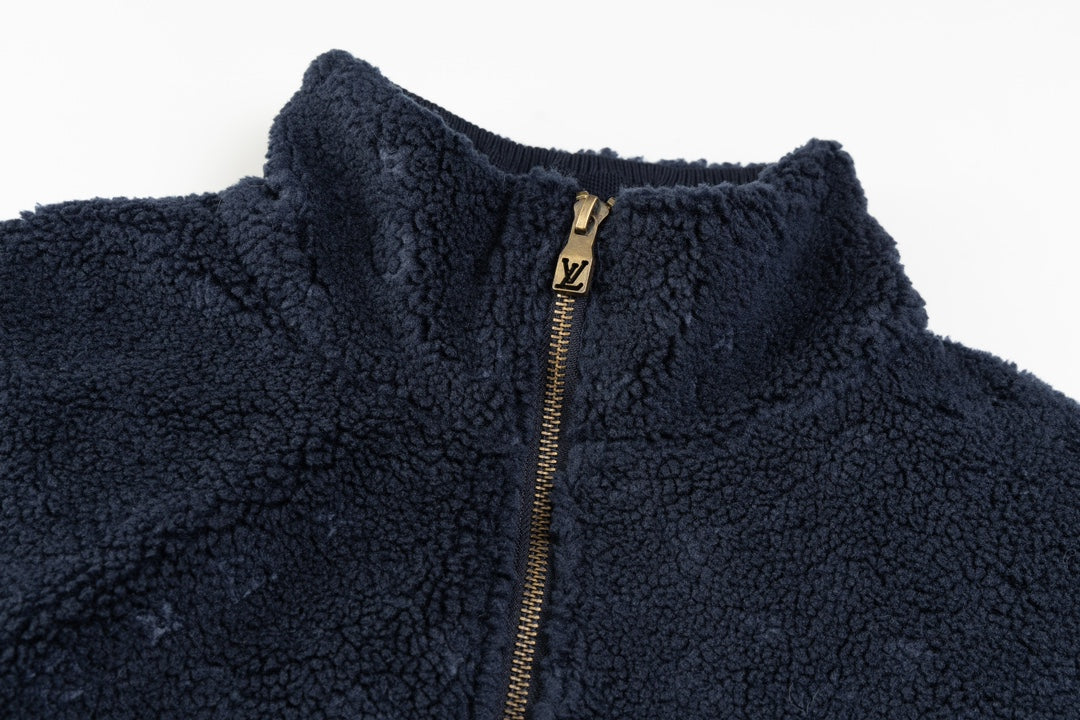 Louis Vuitton 2024SS Runway Monogram Shearling Varsity Jacket – Signature Craftsmanship, Unisex Luxury Essential
