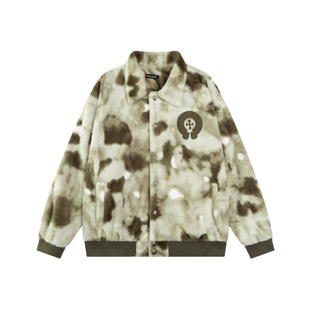 CH 2024SS Runway Rabbit Mink Varsity Jacket – Luxury Shearling & Leather, Precision Craftsmanship, Unisex Style