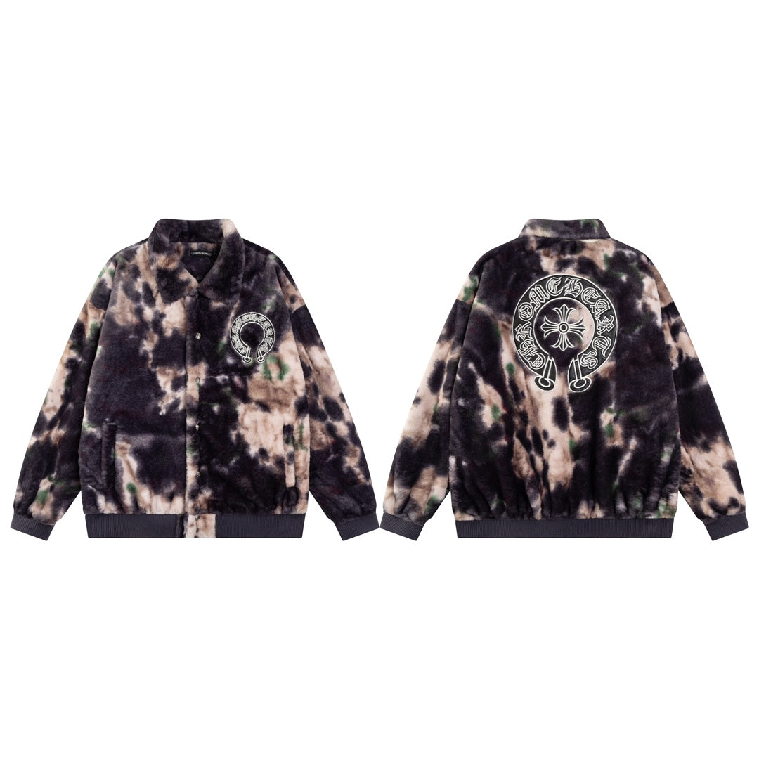CH 2024SS Runway Rabbit Mink Varsity Jacket | Luxury Shearling & Leather, Unisex Premium Edition