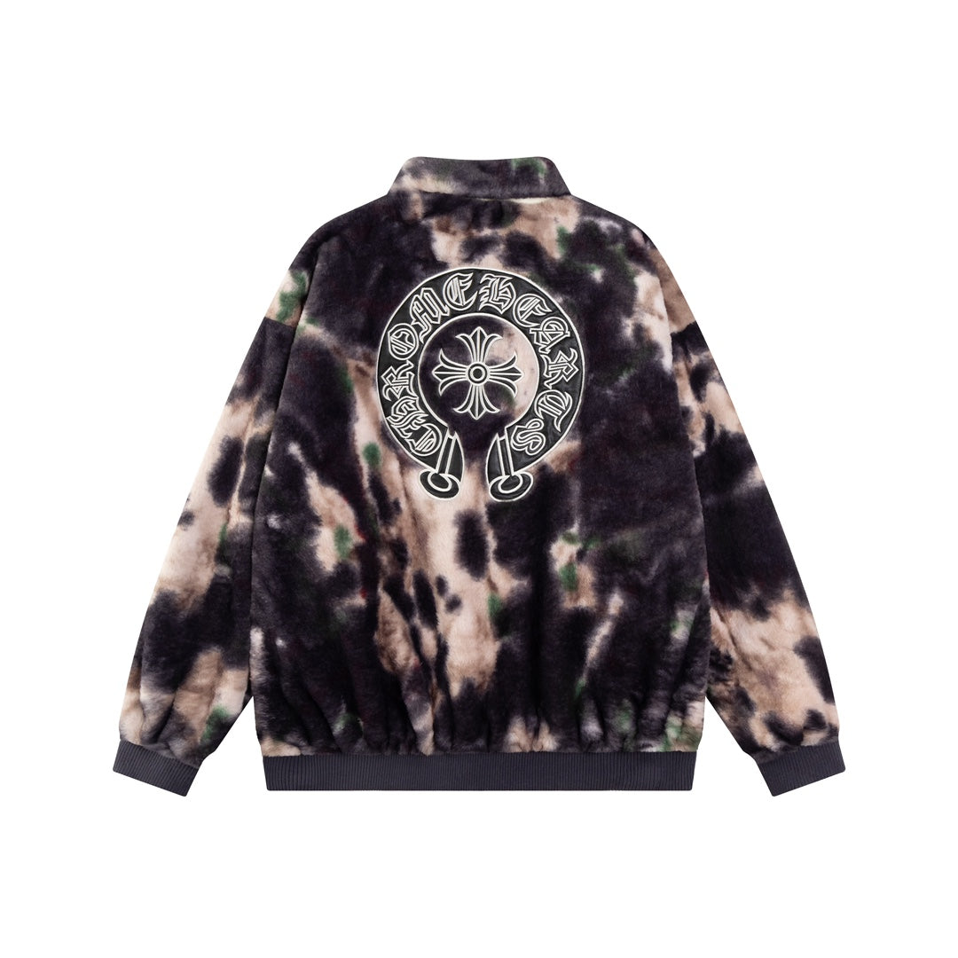 CH 2024SS Runway Rabbit Mink Varsity Jacket | Luxury Shearling & Leather, Unisex Premium Edition