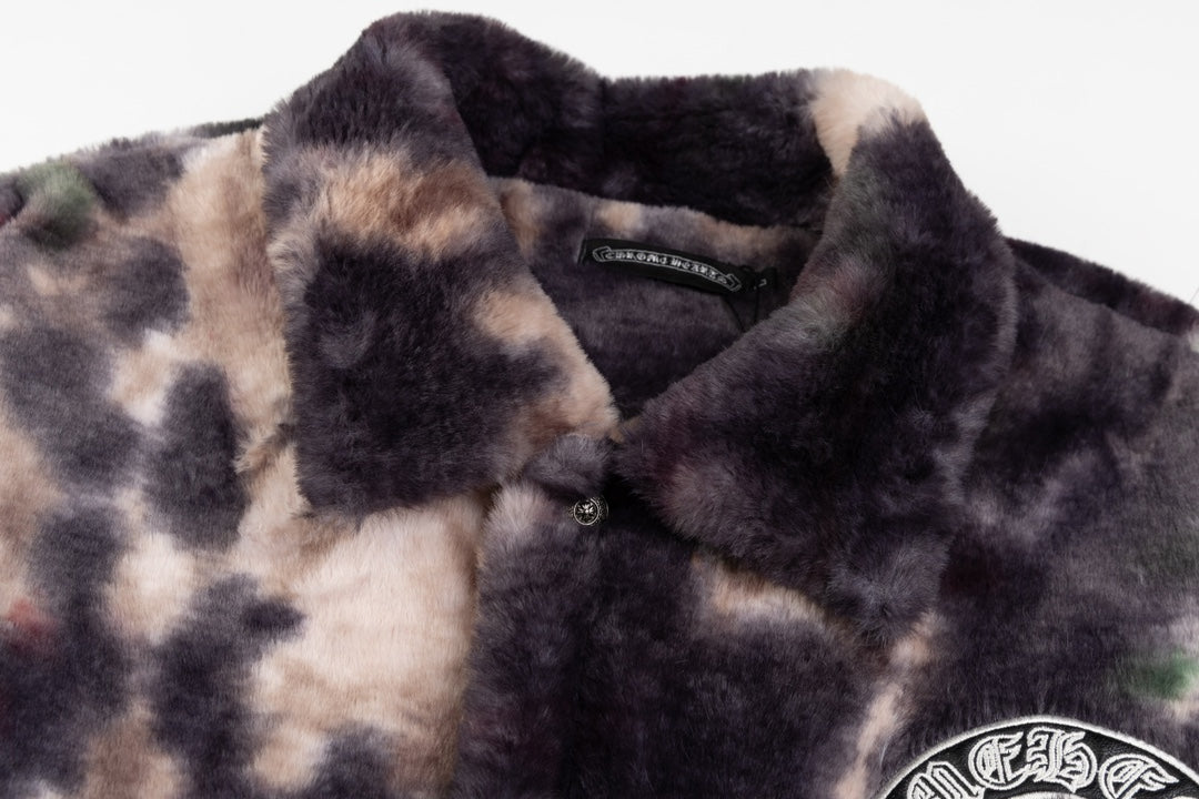 CH 2024SS Runway Rabbit Mink Varsity Jacket | Luxury Shearling & Leather, Unisex Premium Edition
