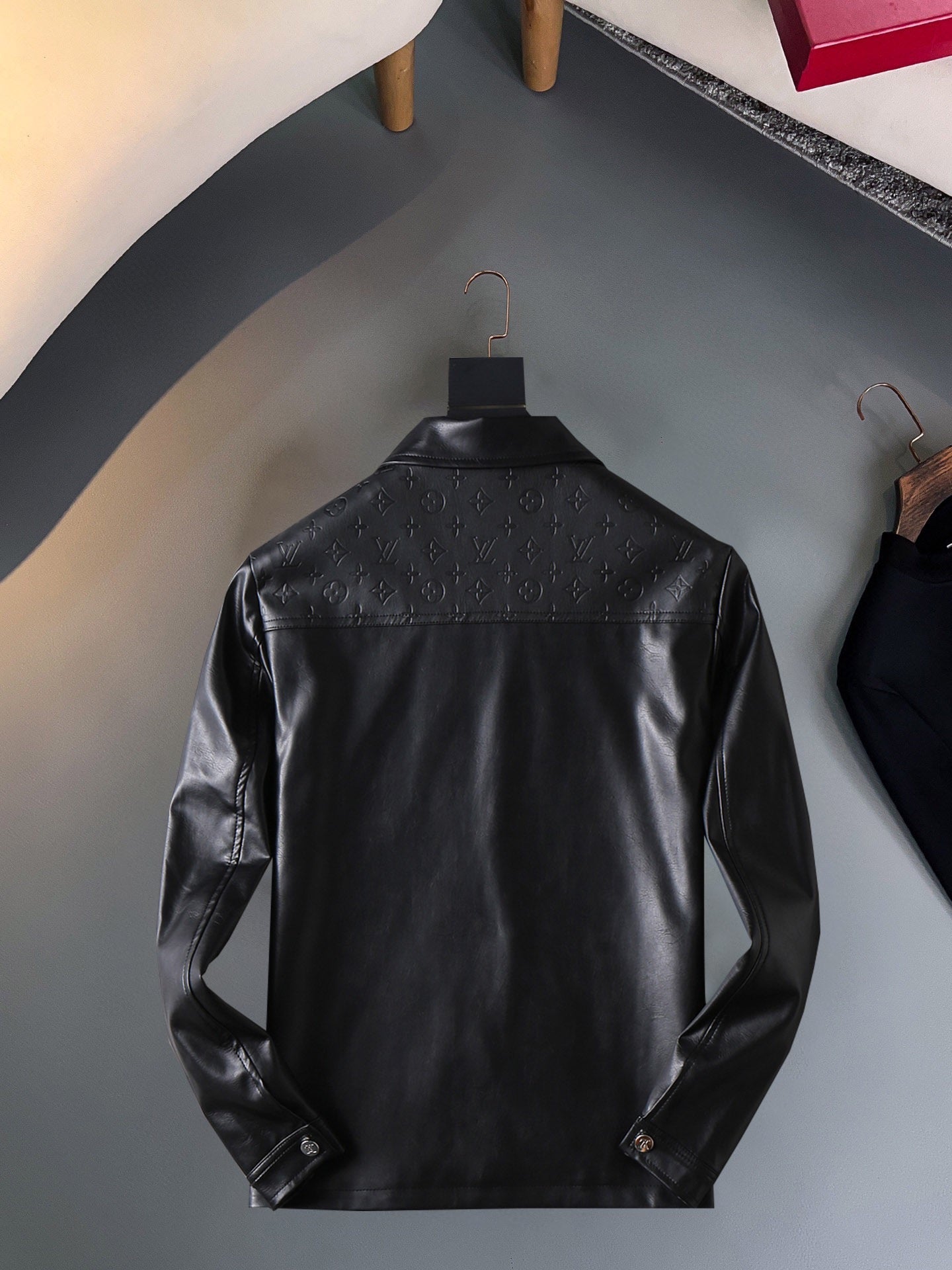 LV 2024 Fall Men’s Leather Jacket | Luxury Tailored Outerwear, Premium Edition with Full Tags