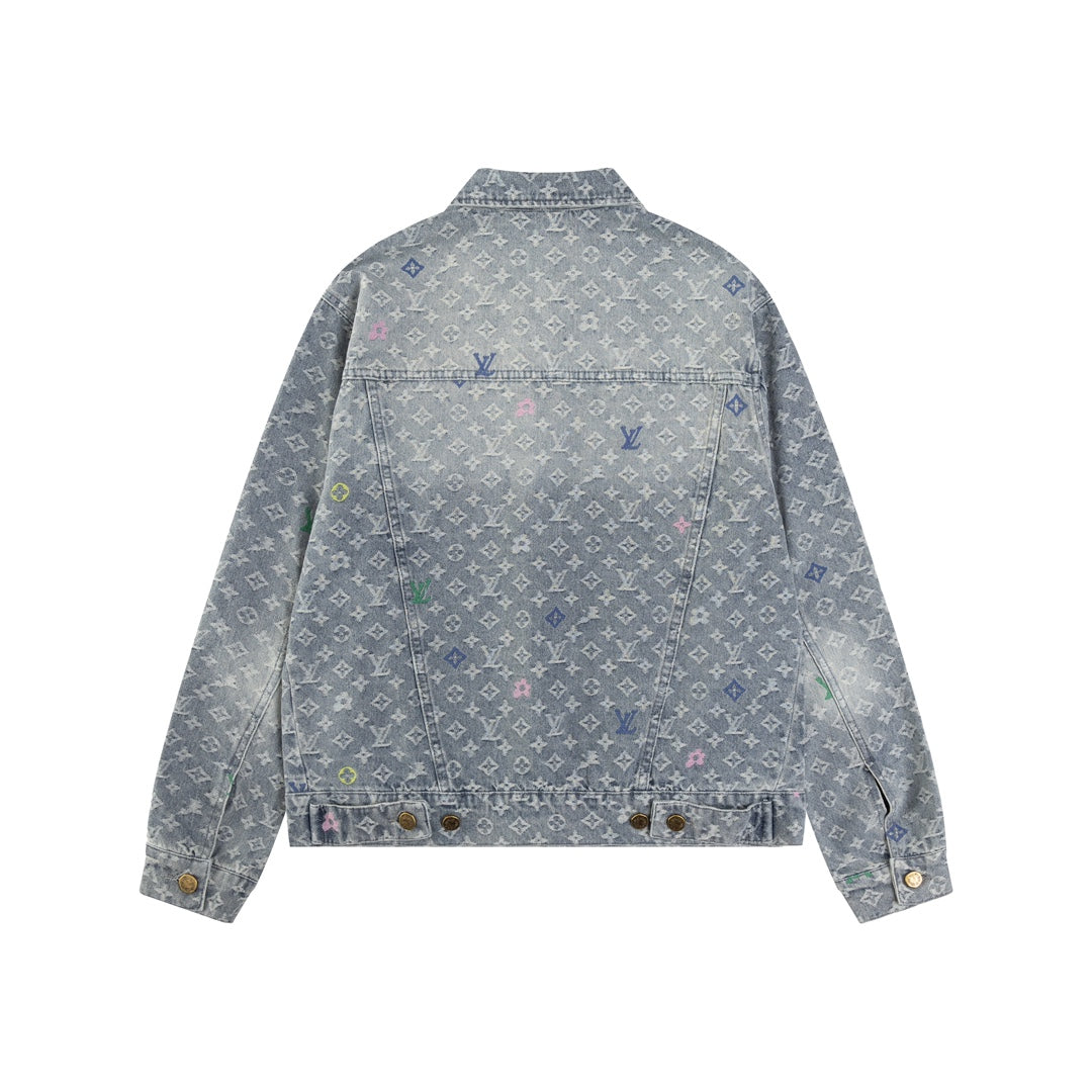 Louis Vuitton x Tyler Embroidered Denim Jacket | 2024 SS Limited Edition | Multicolor Jacquard & Washed Finish