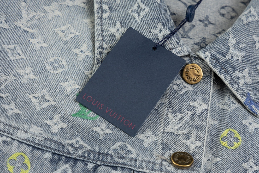 Louis Vuitton x Tyler Embroidered Denim Jacket | 2024 SS Limited Edition | Multicolor Jacquard & Washed Finish
