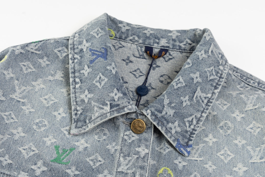 Louis Vuitton x Tyler Embroidered Denim Jacket | 2024 SS Limited Edition | Multicolor Jacquard & Washed Finish