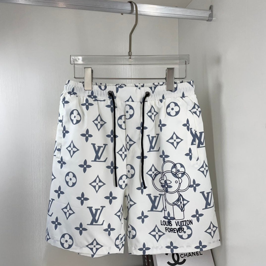 Louis Vuitton 2024 SS Men's Shorts | Fashion Beach Pants | Premium Digital Print | Quick-Dry Nylon | M–3XL