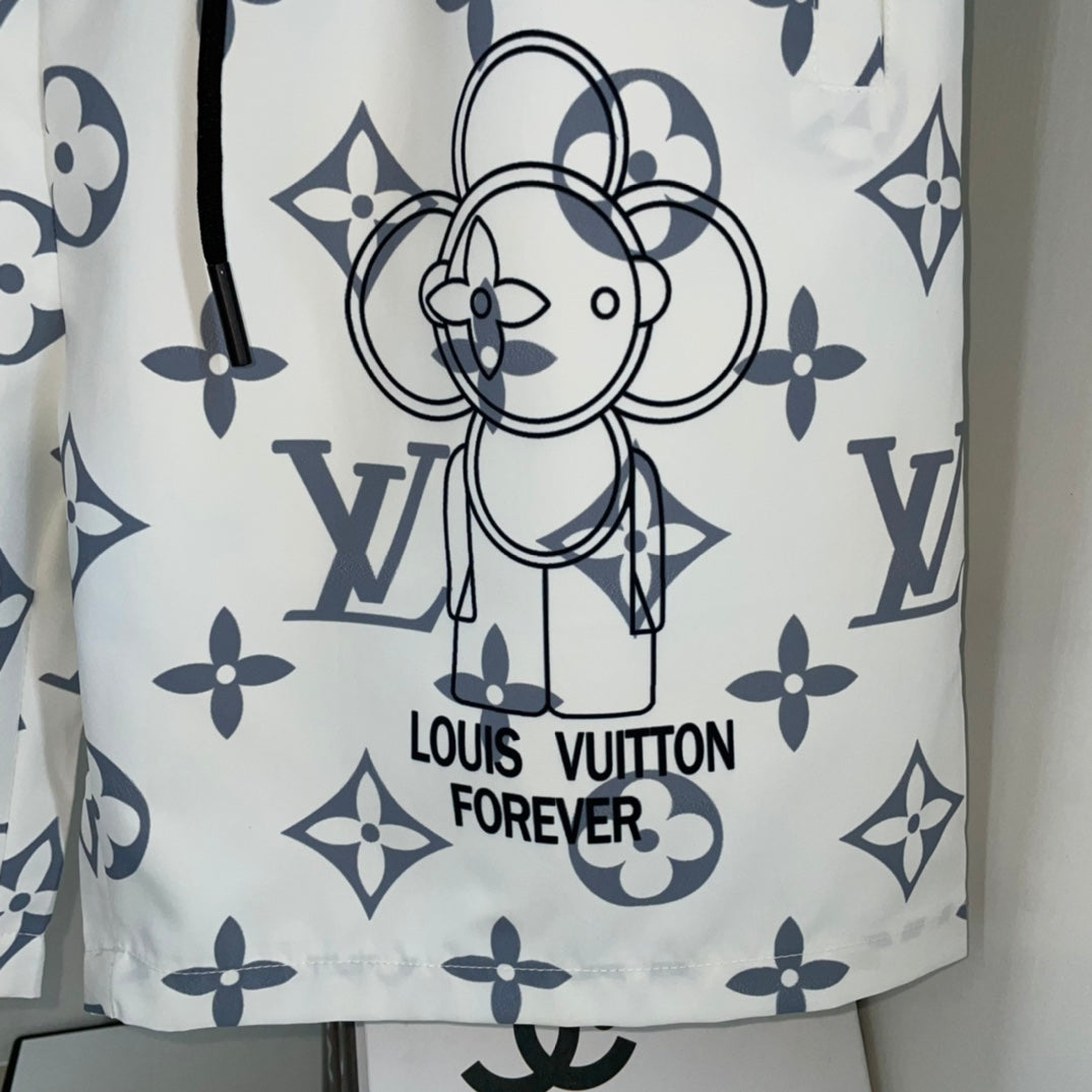 Louis Vuitton 2024 SS Men's Shorts | Fashion Beach Pants | Premium Digital Print | Quick-Dry Nylon | M–3XL