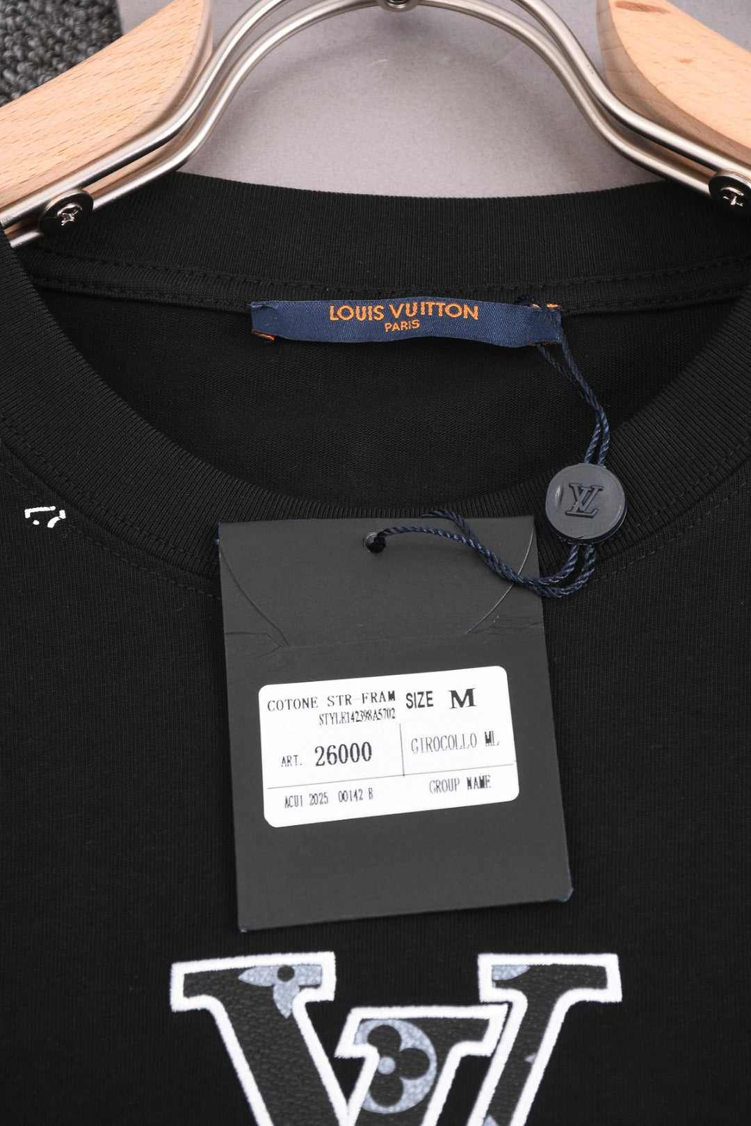 Louis Vuitton 25SS Classic Monogram Letter Logo Short Sleeve Cotton T-Shirt – White / Black, XS-L