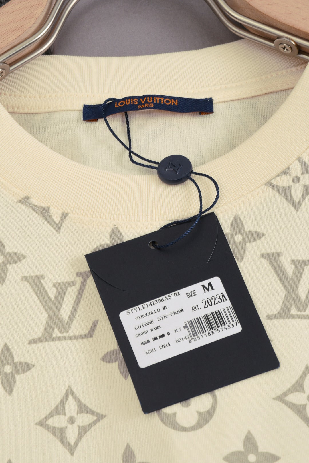 Louis Vuitton 25SS Cloud Gradient Jacquard Graffiti Cotton T-Shirt – Apricot / Black, XS-L
