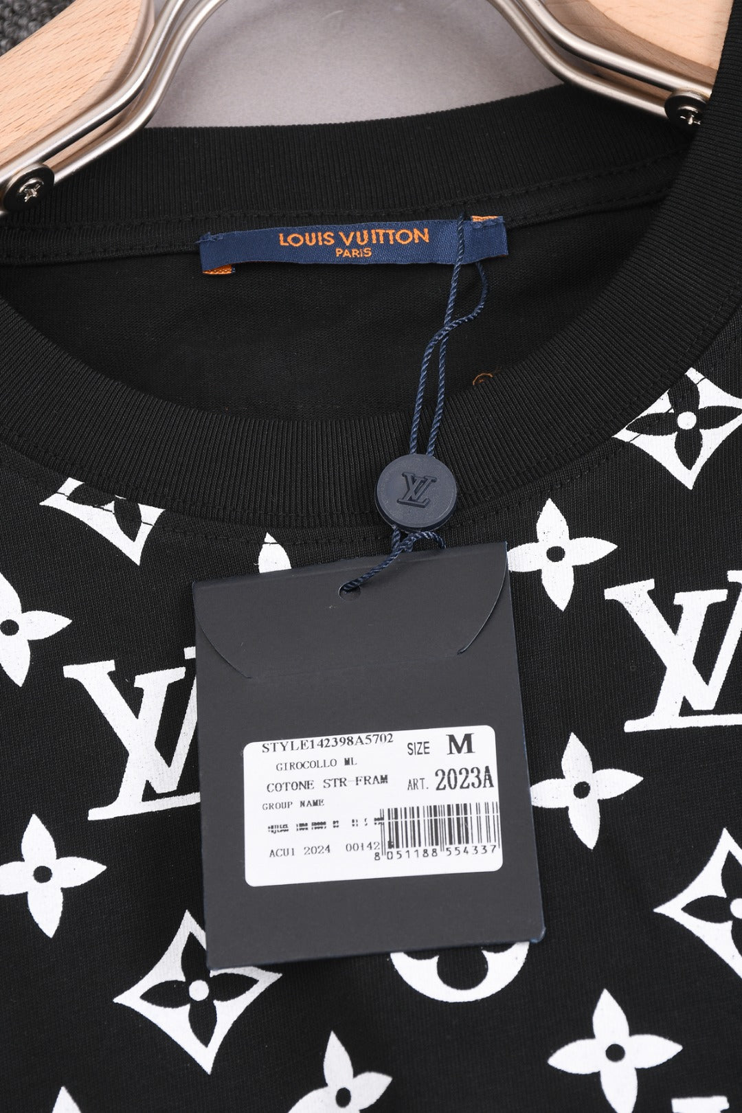 Louis Vuitton 25SS Cloud Gradient Jacquard Graffiti Short Sleeve Cotton T-Shirt – Apricot / Black, XS-L