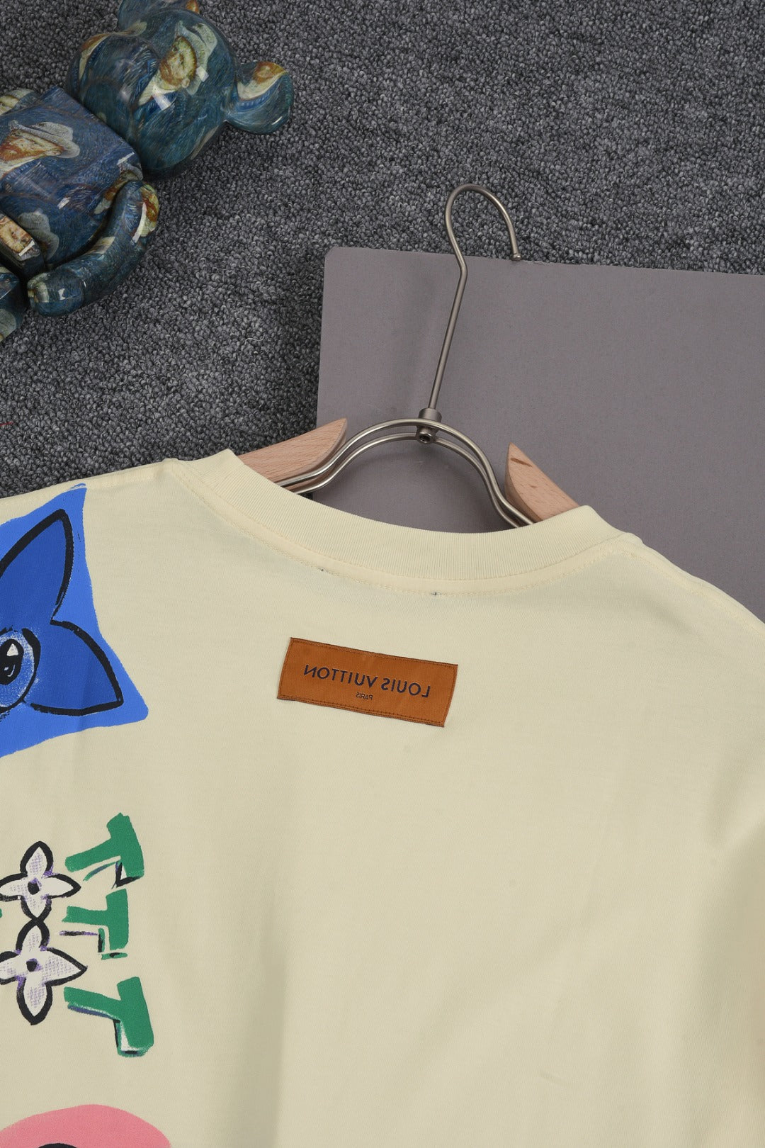 Louis Vuitton 25SS Cloud Gradient Jacquard Graffiti Short Sleeve Cotton T-Shirt – Apricot / Black, XS-L