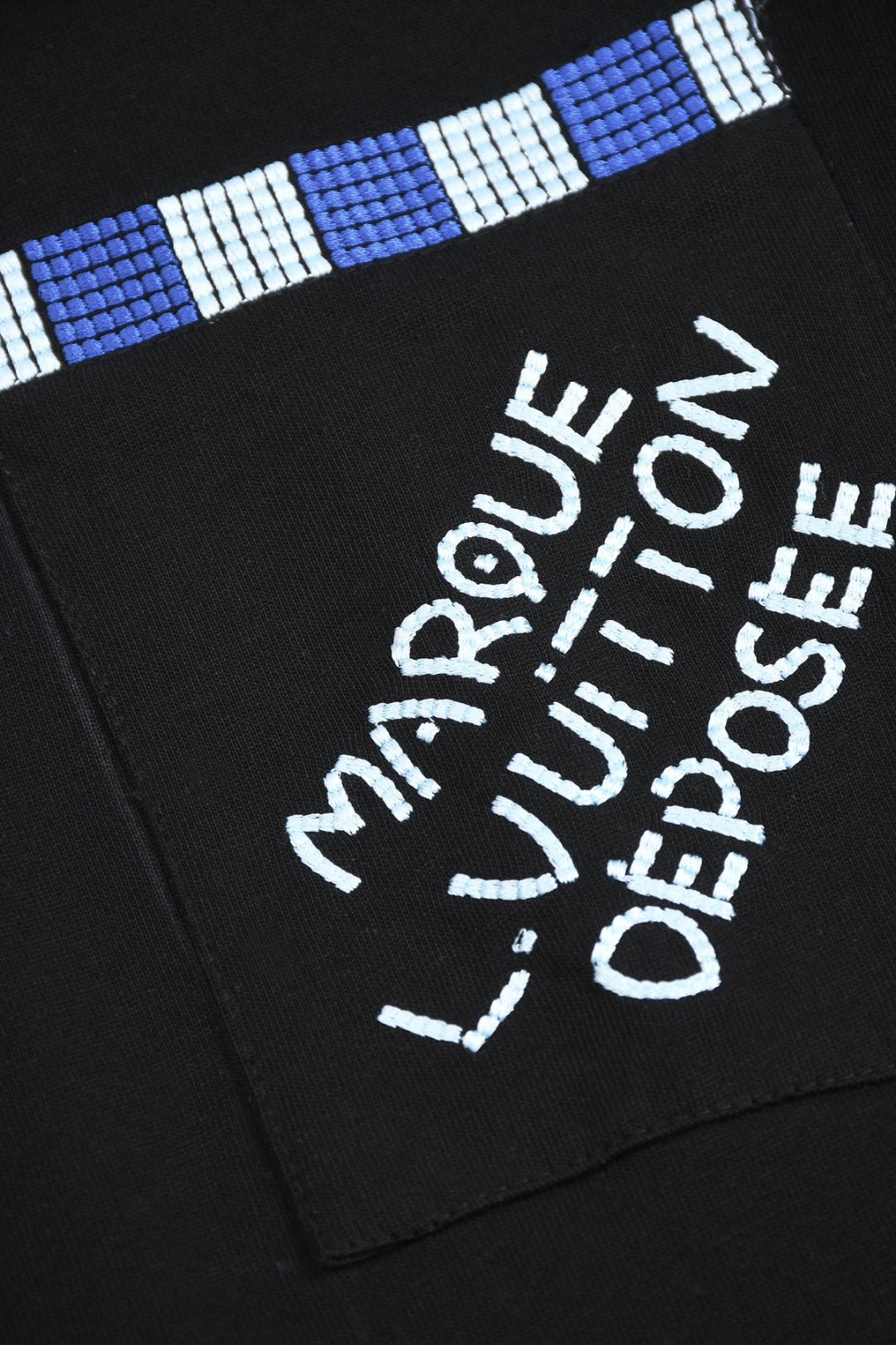 Louis Vuitton 25SS Faux Pocket Front Letter Embroidery Cotton T-Shirt – Apricot / Black, XS-L