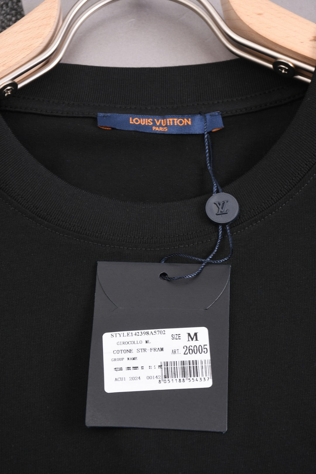 Louis Vuitton 25SS Mini Crest Embroidered Logo Printed Cotton T-Shirt – Black / White, XS-L