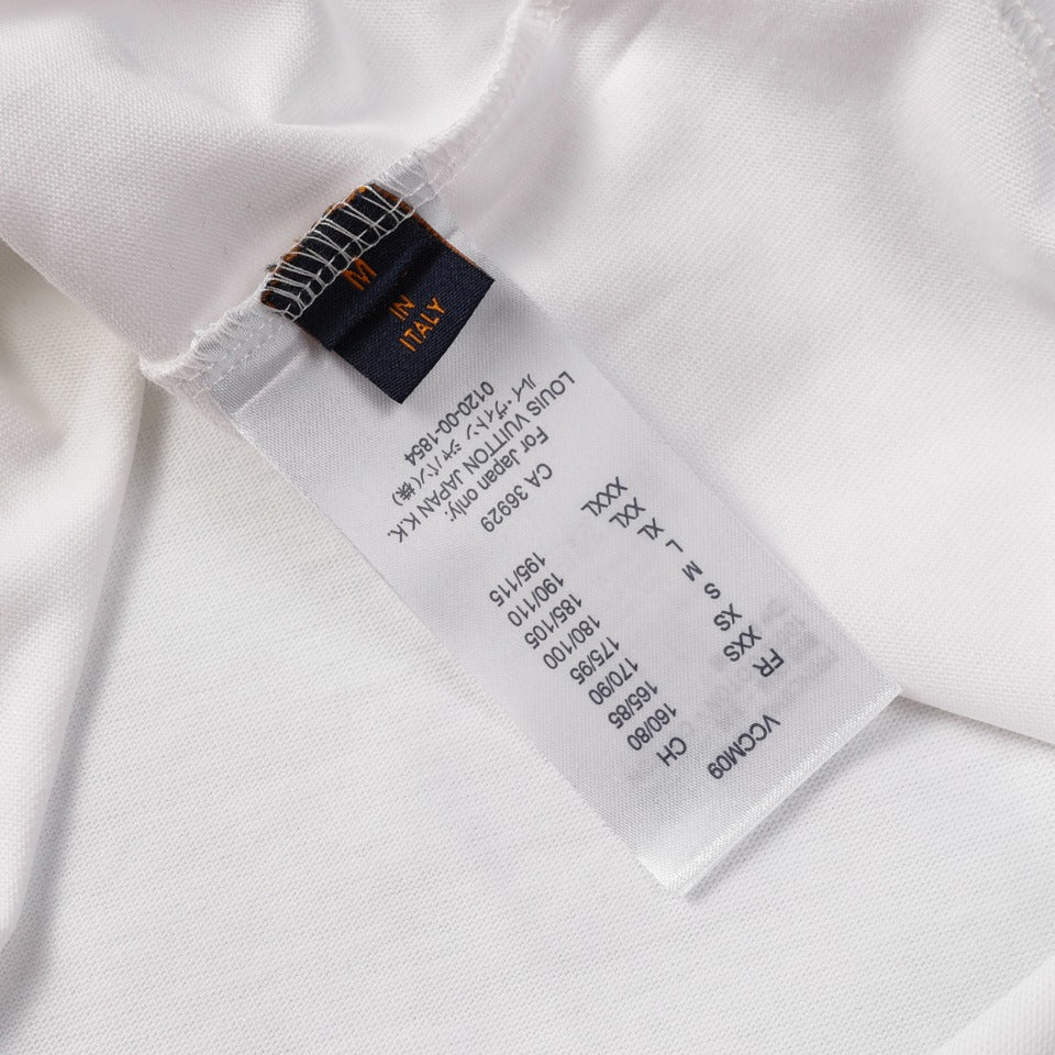 Louis Vuitton 2024FW Embroidered LV Pin Logo Cotton T-Shirt – White / Black, XS-L, Unisex