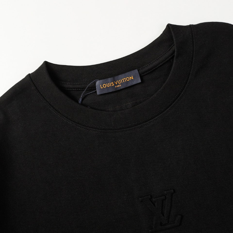 Louis Vuitton 24 Embossed 3D Logo Cotton T-Shirt – White / Black, XS-L, Unisex