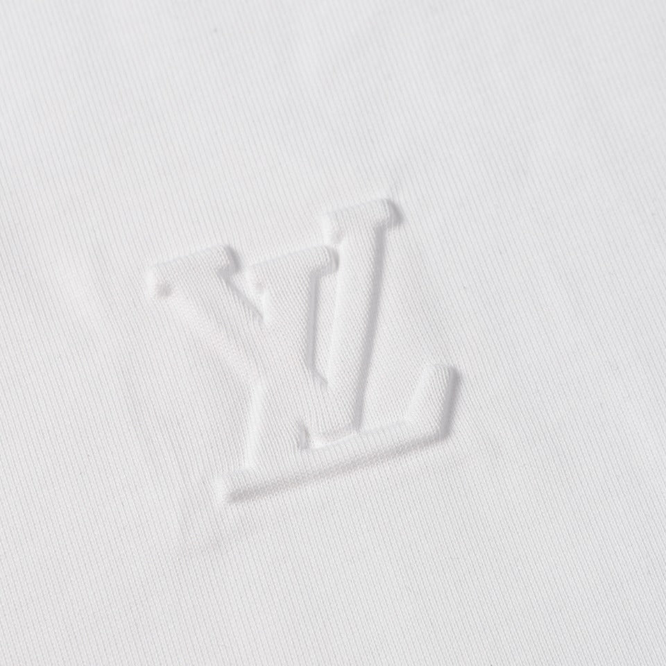 Louis Vuitton LV24 Embossed 3D Logo Cotton T-Shirt P358 – White / Black, XS-L, Unisex