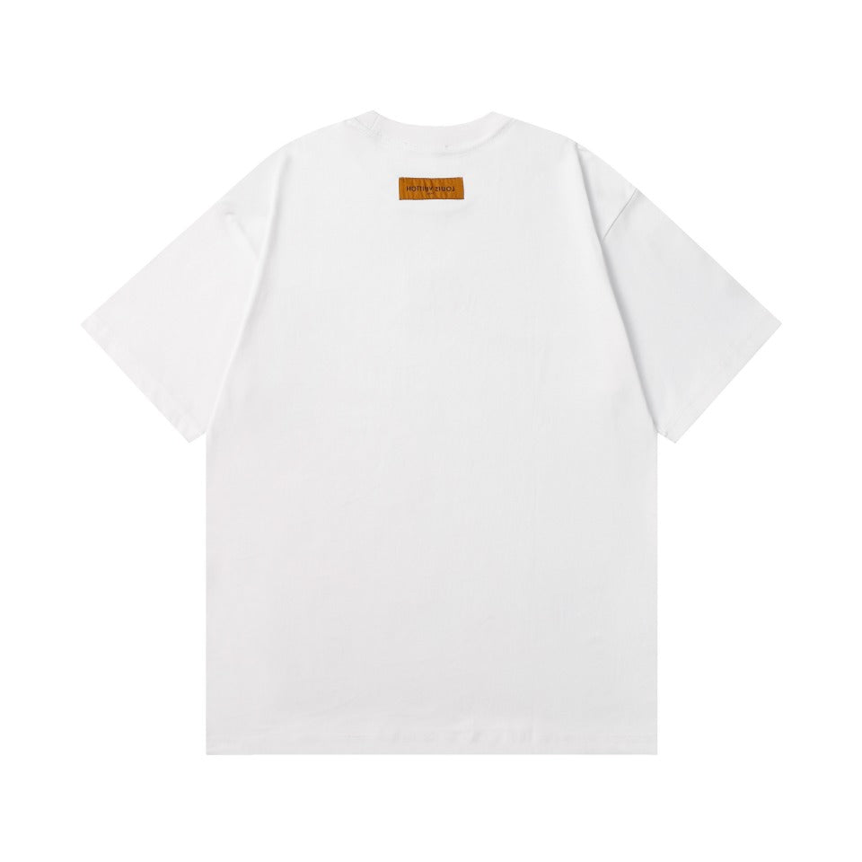 Louis Vuitton LV24 Embossed 3D Logo Cotton T-Shirt P358 – White / Black, XS-L, Unisex