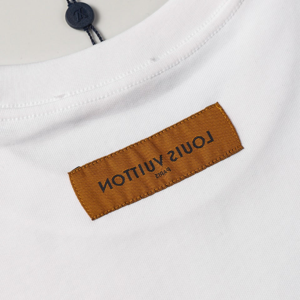Louis Vuitton LV24 Embossed 3D Logo Cotton T-Shirt P358 – White / Black, XS-L, Unisex