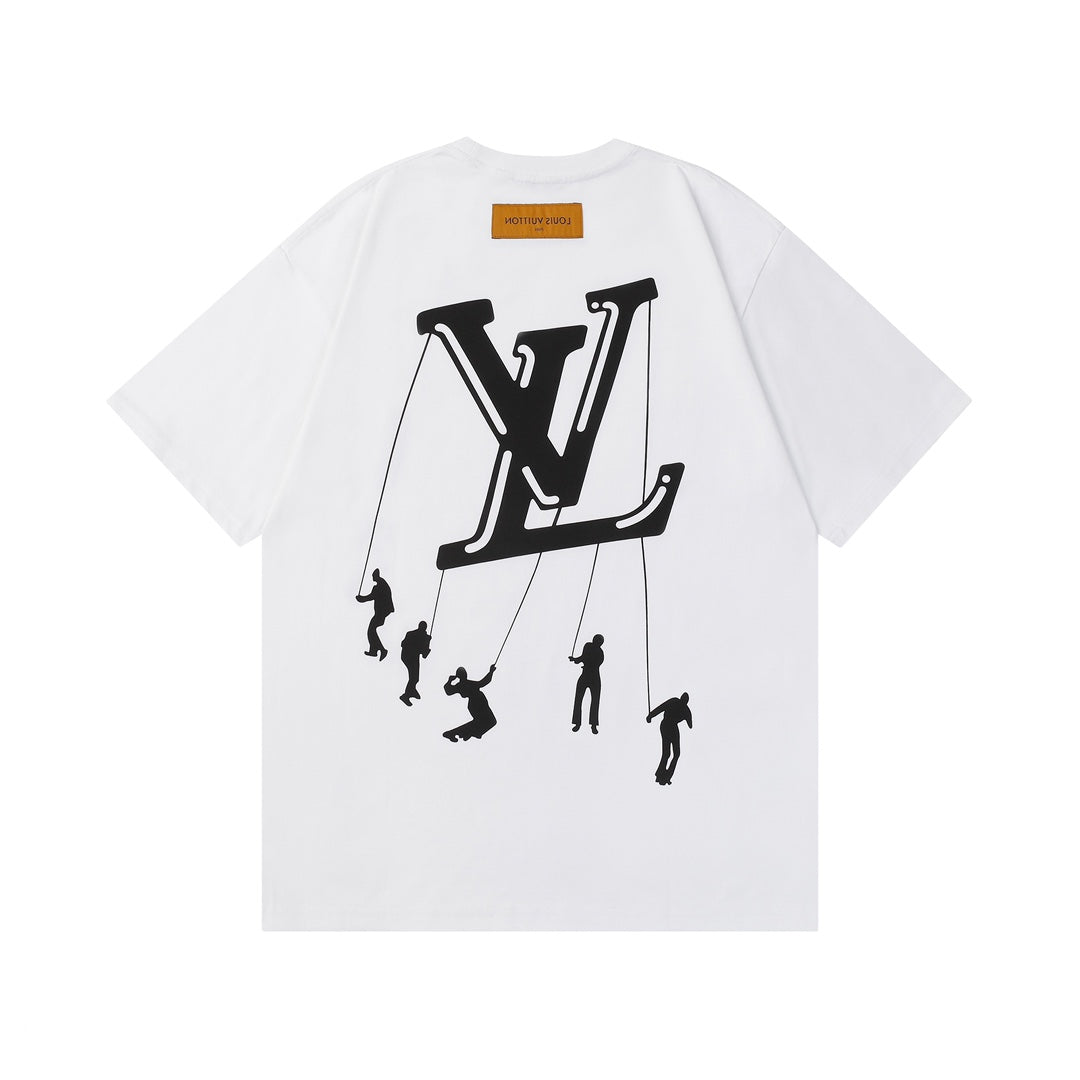 Louis Vuitton P358 LV Paratrooper Logo Printed Cotton T-Shirt – Black / White, XS-L, Unisex