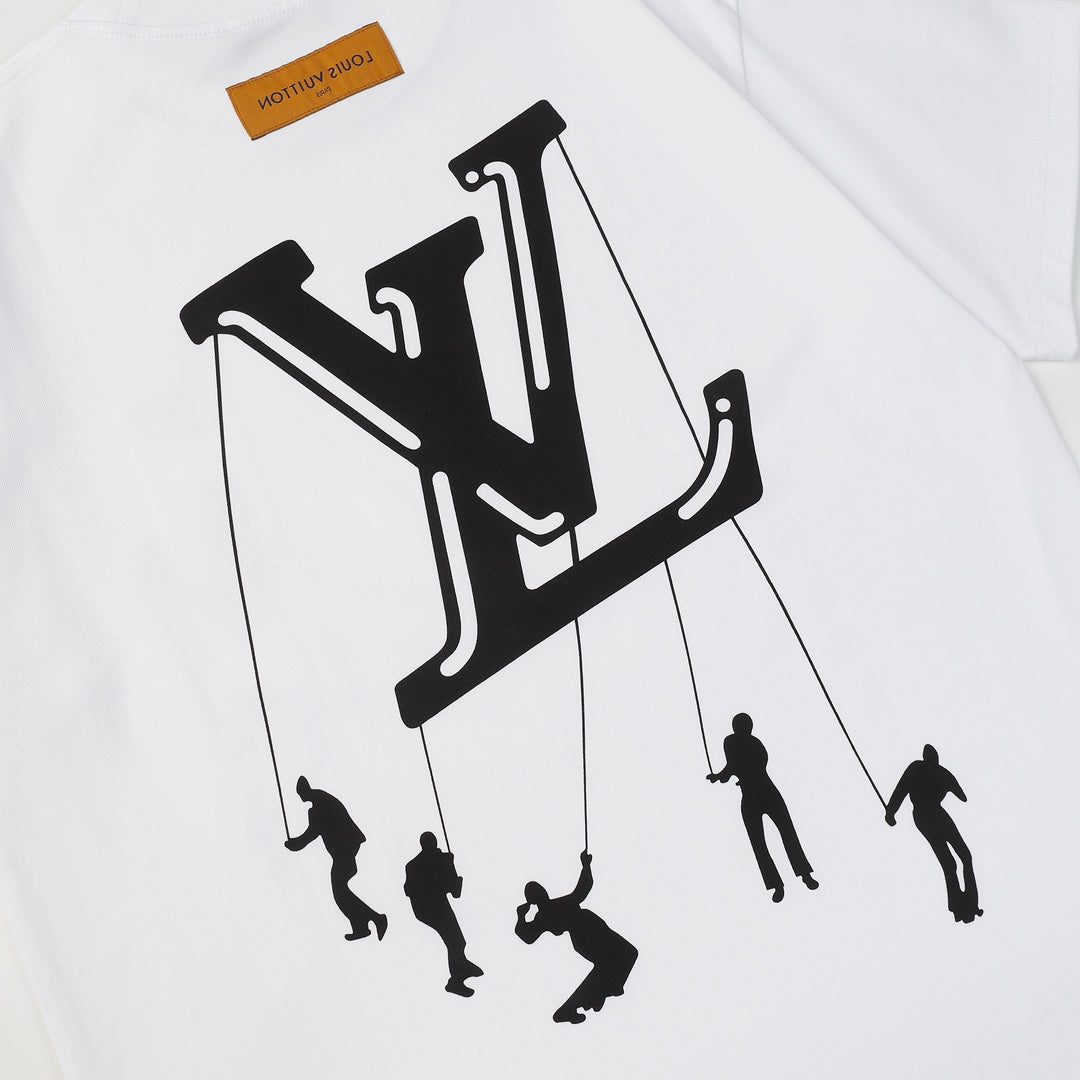 Louis Vuitton P358 LV Paratrooper Logo Printed Cotton T-Shirt – Black / White, XS-L, Unisex