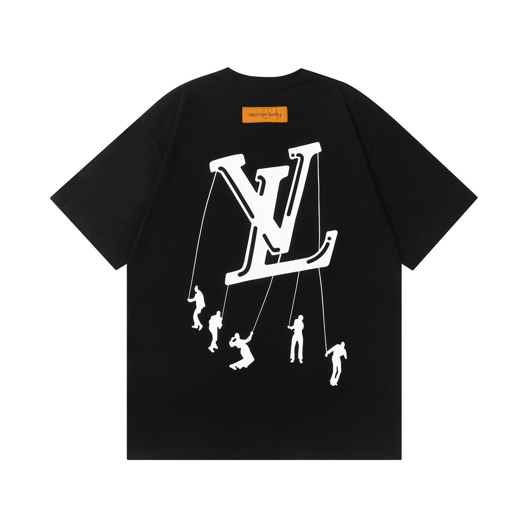 Louis Vuitton P358 LV Paratrooper Logo Printed Cotton T-Shirt – Black / White, XS-L, Unisex