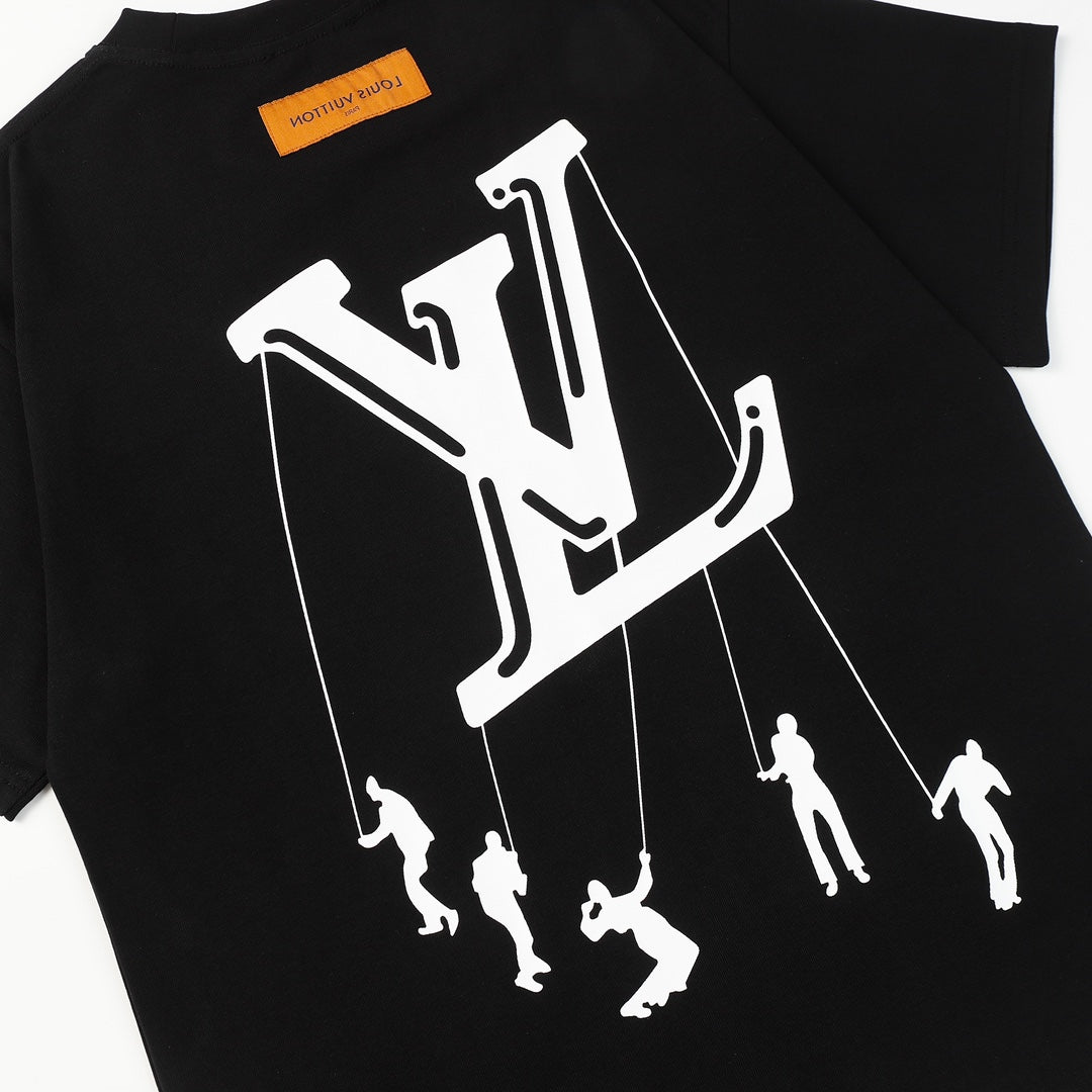 Louis Vuitton P358 LV Paratrooper Logo Printed Cotton T-Shirt – Black / White, XS-L, Unisex
