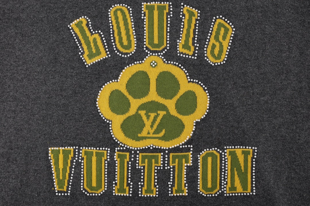 Louis Vuitton P388 Front & Back Jacquard Knit T-Shirt with Rhinestone Detail – Gray, XS-L, Unisex