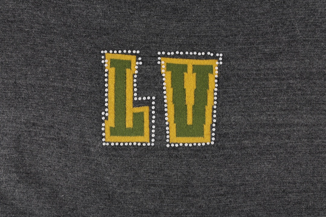 Louis Vuitton P388 Front & Back Jacquard Knit T-Shirt with Rhinestone Detail – Gray, XS-L, Unisex