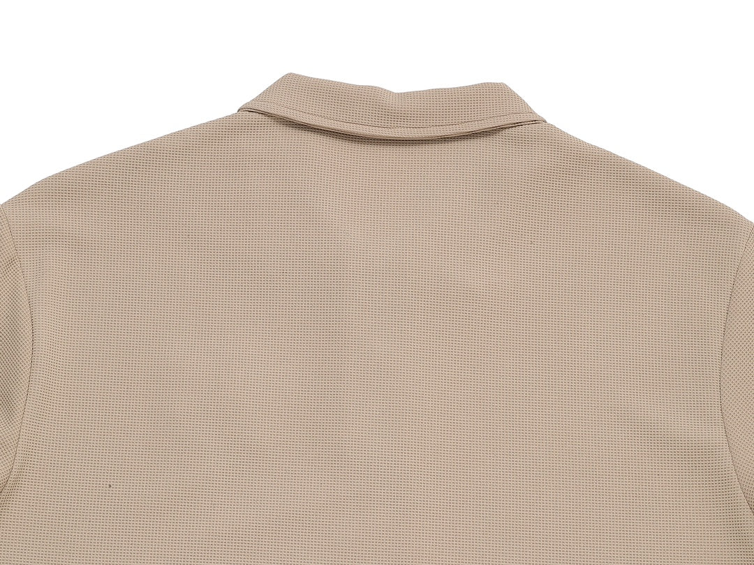 Louis Vuitton P368 Relaxed Fit Waffle-Knit Polo with Two-Tone Sleeve Detail – M-3XL, Unisex