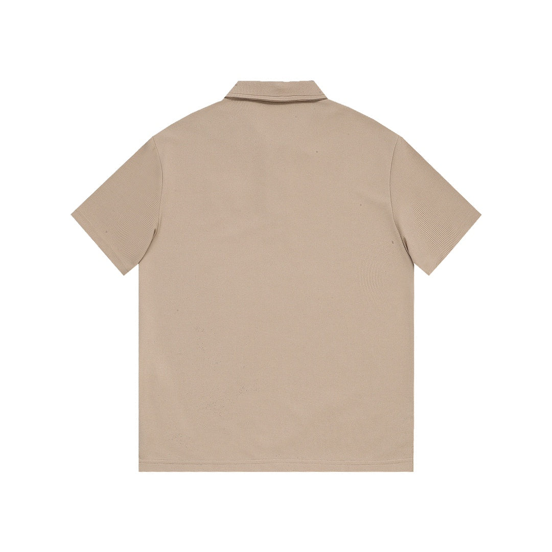 Louis Vuitton P368 Relaxed Fit Waffle-Knit Polo with Two-Tone Sleeve Detail – M-3XL, Unisex