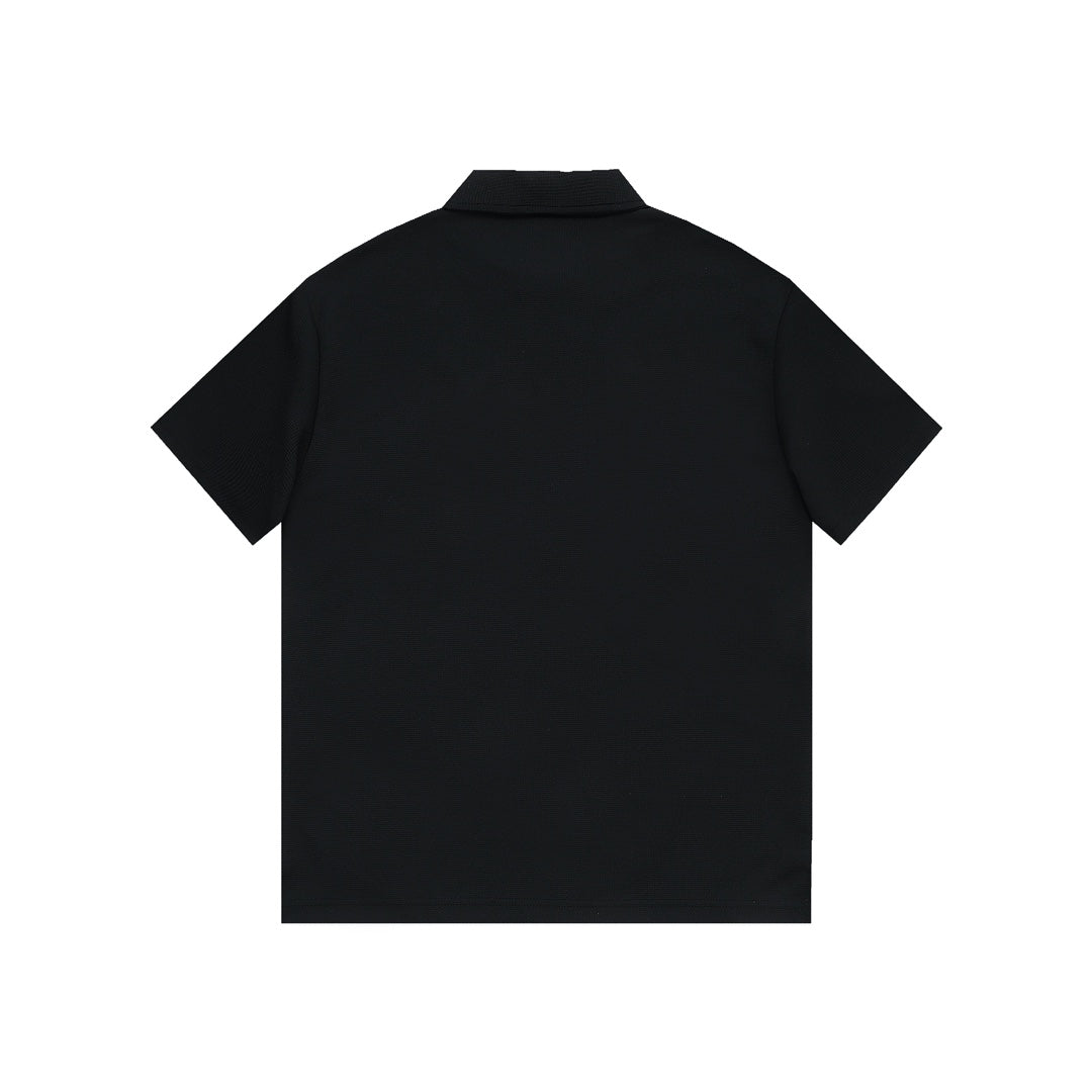 Louis Vuitton P368 Relaxed Fit Waffle-Knit Polo with Two-Tone Sleeve Detail – M-3XL, Unisex