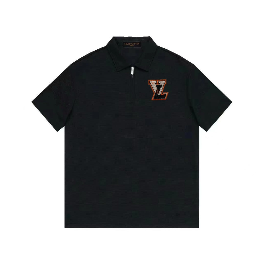 Louis Vuitton P368 Relaxed Fit Waffle-Knit Polo with Two-Tone Sleeve Detail – M-3XL, Unisex
